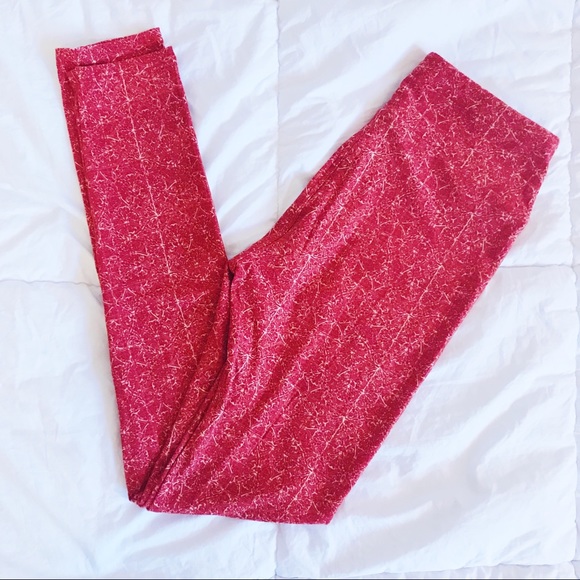 LuLaRoe Pants - 🚚MOVING SALE🚚 LulaRoe Red & Cream Leggings